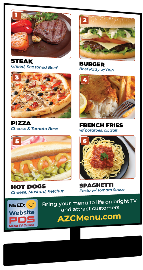 Sign up today and enjoy a 55” 4K TV, stand, and menu display system — free to use!