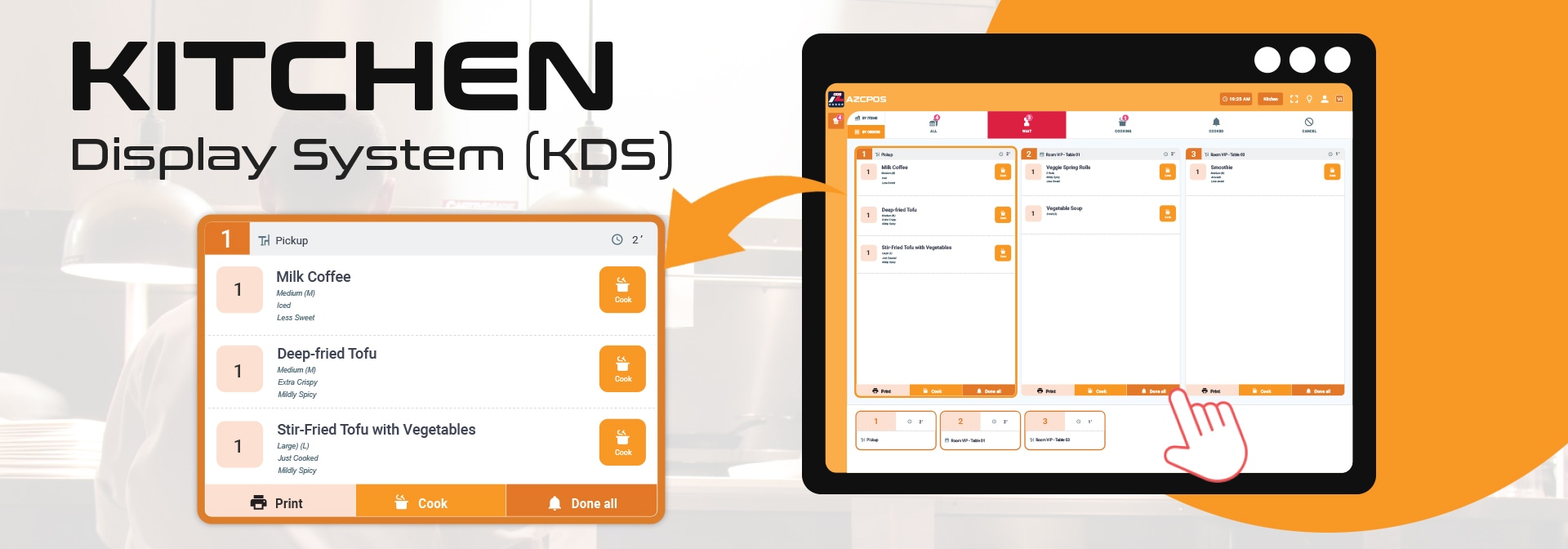 AZCPOS Kitchen display system (KDS)